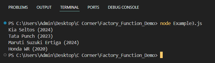 Creating Objects with Factory Functions